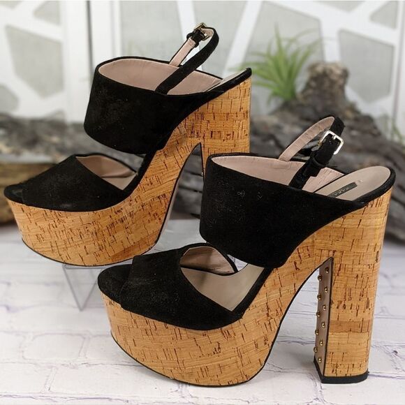 Zara Platform Cork Heels - Picture 3 of 11